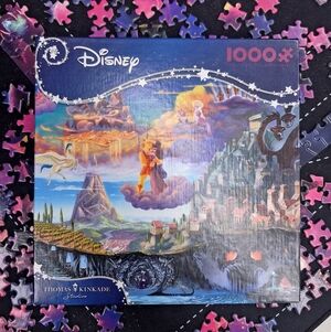 Disney Thomas Kinkade 1000-Piece Puzzle – Hercules & Megara – Complete